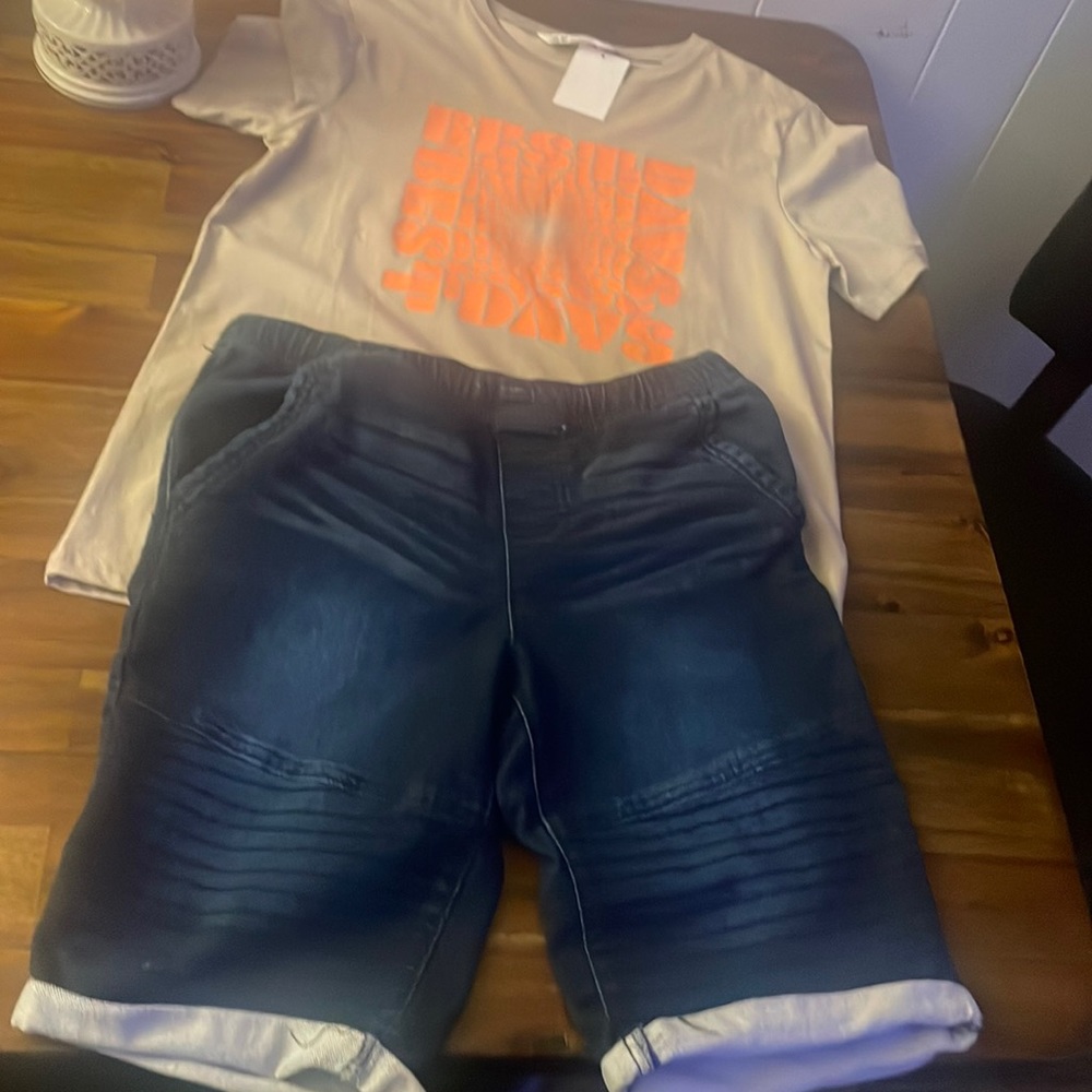 Brand new boys tshirt and lightly used shorts